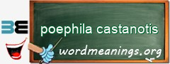 WordMeaning blackboard for poephila castanotis